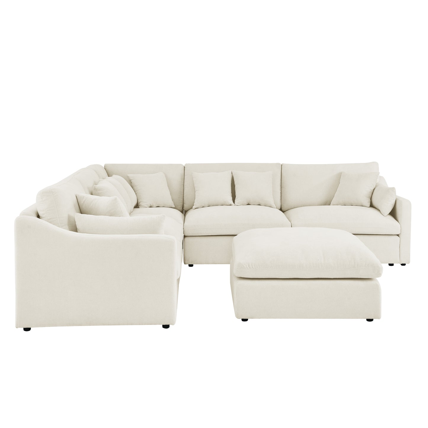 Modular L-Shaped Sectional Sofa- 6-Seats