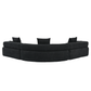 Oversized Semicircular Modular Sofa, Black