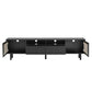 Fluted Glass TV Stand with LED Light Strip for Up to 80'' TV's