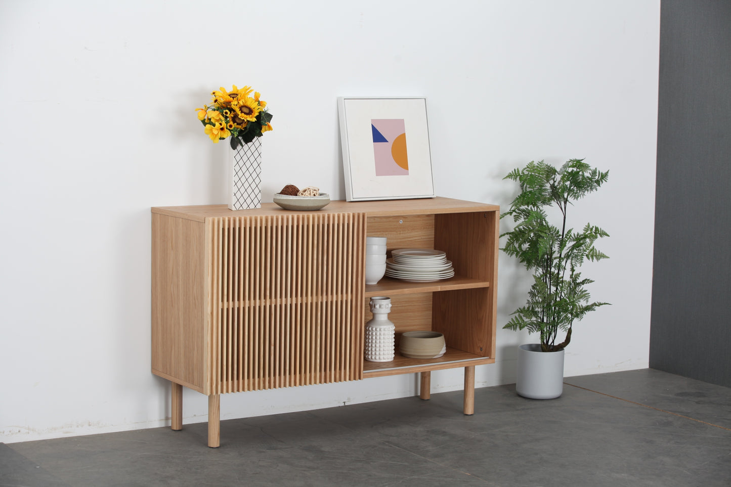 Modern Sideboard with 4 Cabinet, Storage Cabinet, TV Stand