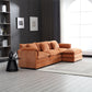 Oversized Boucle Fabric L-Shape Sectional - Movable Pedals with Detachable Armrests