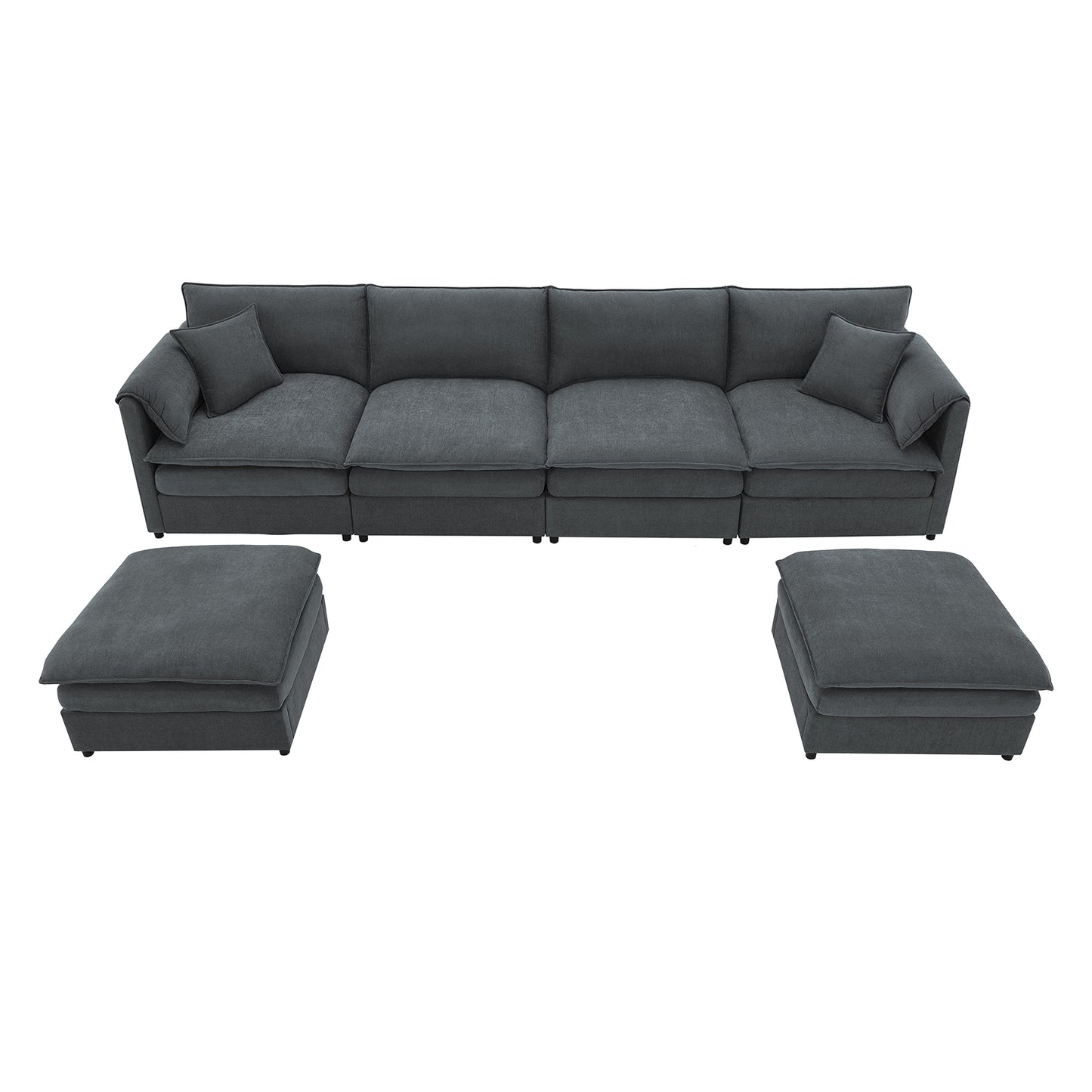 [VIDEO provided] [New] 134*66" Chenille Modular Sectional Sofa,U Shaped Cloud Couch Set with Double Cushions ,6 Seat Sleeper Sofa Bed with Ottomans,Oversized Indoor Furniture for Living Room, 3 Colors