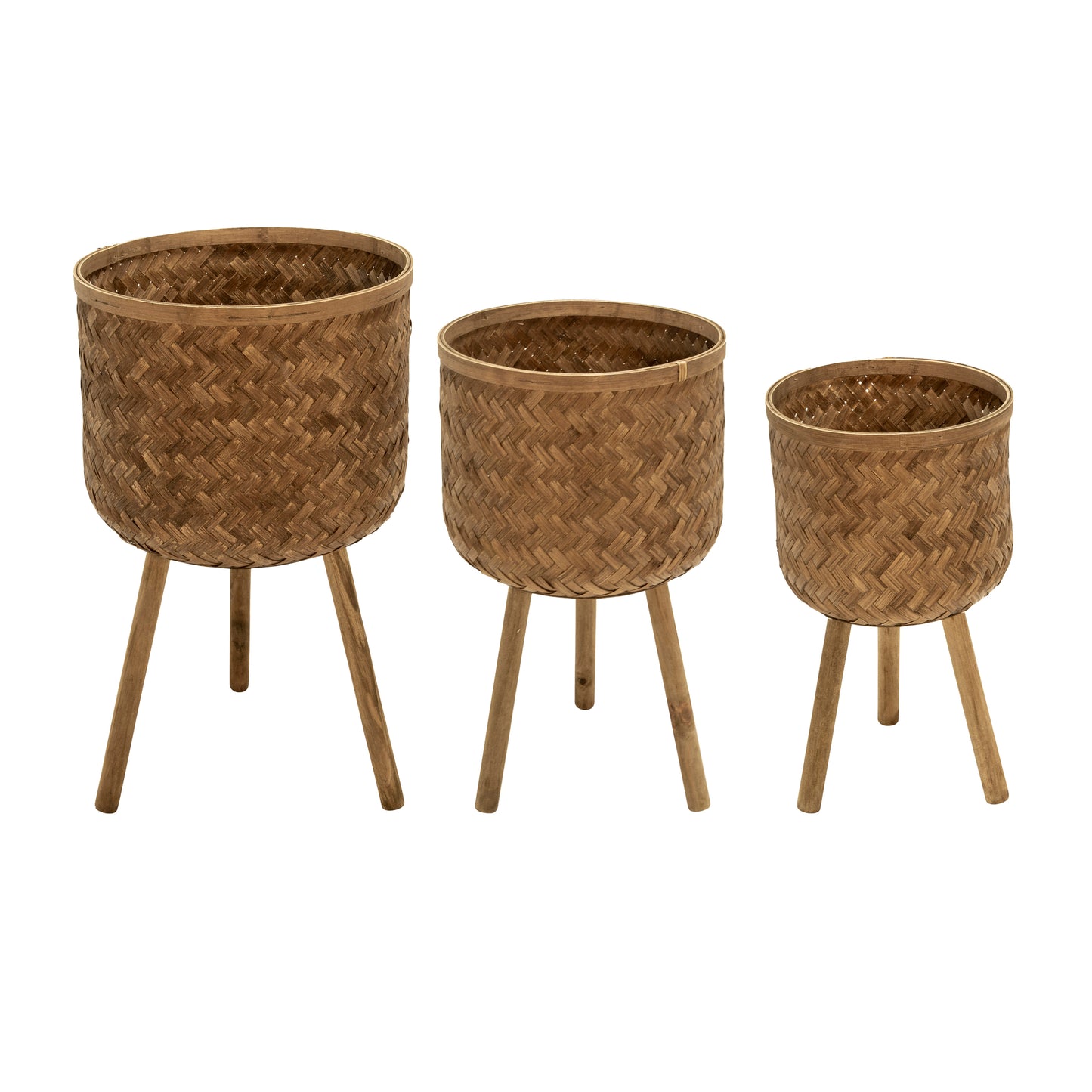 BAMBOO PLANTERS, BROWN