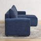 Modular L Shaped Corduroy Upholstered 3 Seater Sofa Bed with Storage, Blue