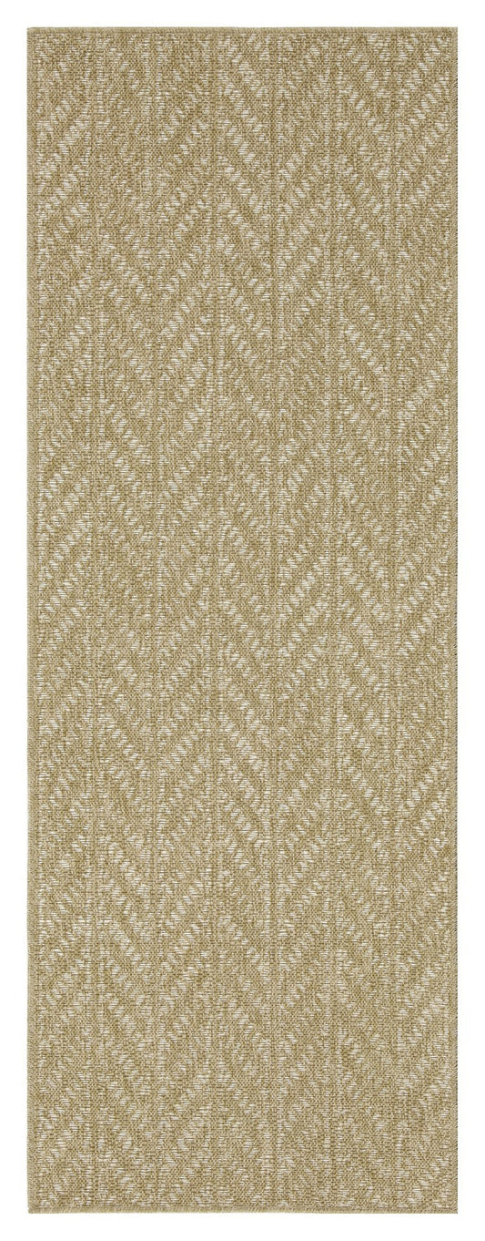 2 ft. 7 in. x 7 ft. 3 in. Jute/White Indoor-Outdoor Area Rug