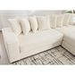 Oversized Corduroy L-Shaped Sofa with Chaise & Pillows