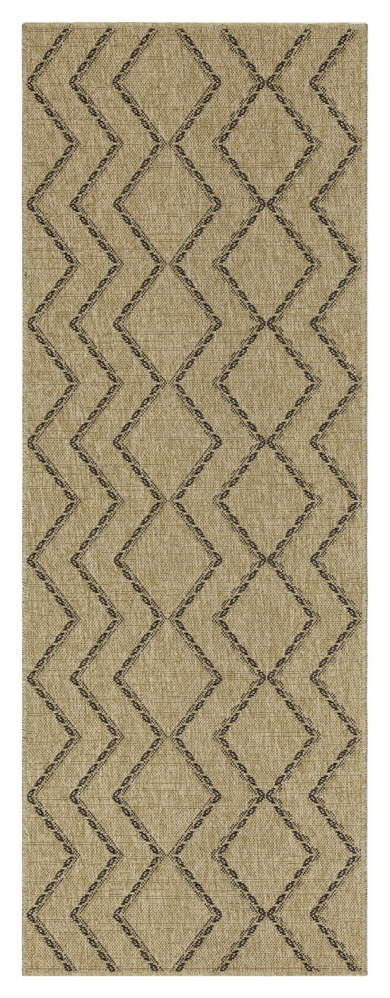 2 ft. 7 in. x 7 ft. 3 in. Jute/Black Indoor-Outdoor Area Rug