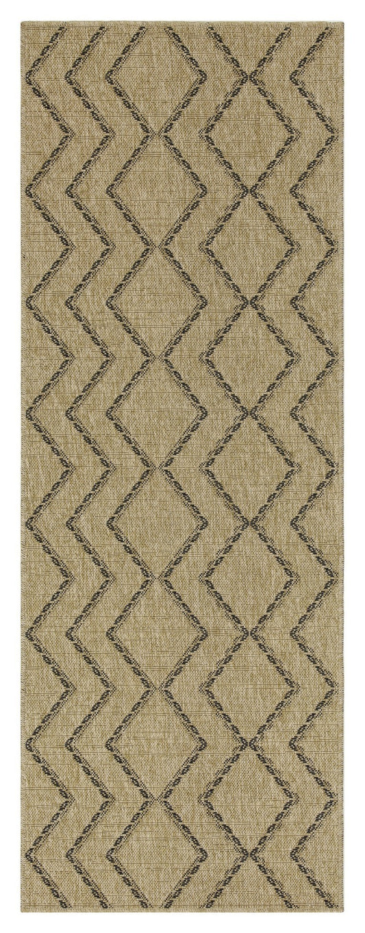 2 ft. 7 in. x 7 ft. 3 in. Jute/Black Indoor-Outdoor Area Rug