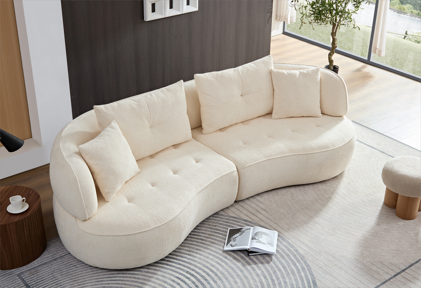 Curved Modular Sofa - 4-seat