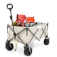 Folding Wagon, Heavy Duty Utility Beach Wagon Cart for Sand with Big Wheels, Adjustable Handle&Drink Holders for Shopping, Camping,Garden and Outdoor