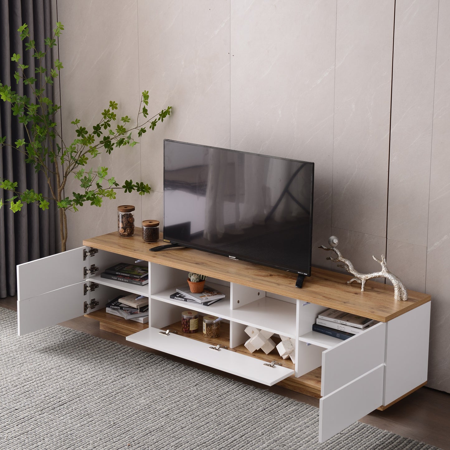 Modern Multi-Functional TV stand For up to 80'' TV's