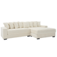 Oversized Corduroy L-Shaped Sofa with Chaise & Pillows