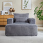 Corduroy Lounge Chair & Footrest – Fluffy Sleeper Sofa for Modern Comfort