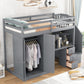 Twin Size Loft Bed with Wardrobe and Staircase, Desk and Storage Drawers and Cabinet in 1,Gray