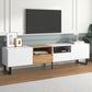 Modern TV Stand with 2 Cabinets & Open Storage Compartment for up to 85'' TV's