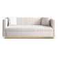 Contemporary Vertical Channel Tufted Velvet Sofa Loveseat Set