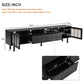 Fluted Glass TV Stand with LED Light Strip for Up to 80'' TV's