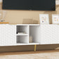 Modern Minimalist Geometric TV Cabinet with Metal Handles and Gold Legs For Up to 80'' TV's