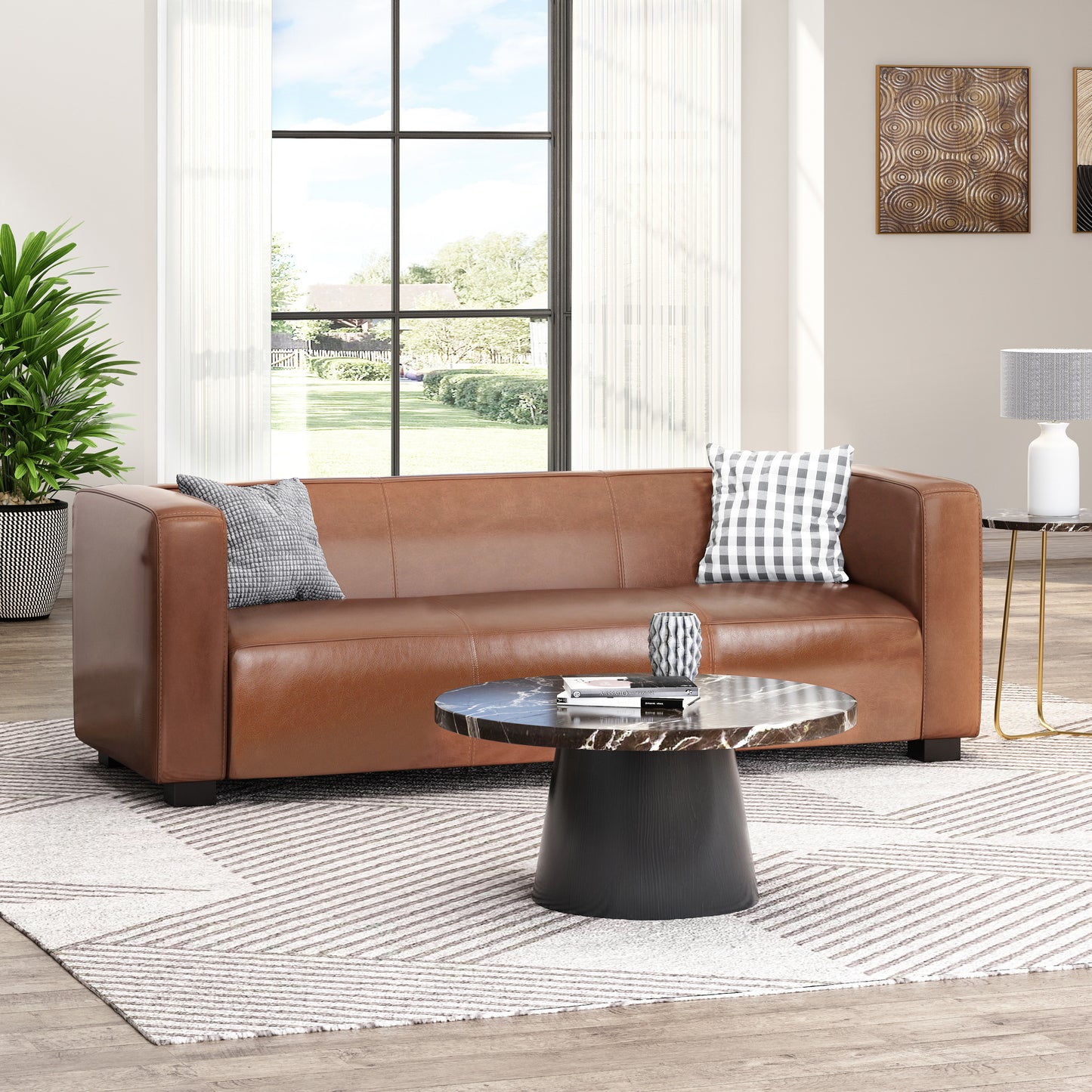 Faux Leather 3 Seater Sofa