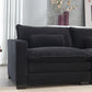 L Shape 3-seater Corduroy Couch with Ottoman, USB & Cup Holders