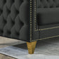 Velvet Tufted Square Arm Couch with Metal Legs - 2PCS