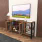 Farmhouse TV Stand For up to 80'' TV's - Metal Open Bookshelf