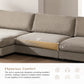 Oversized Corduroy L-Shaped Sectional Sofa with USB Ports & Cup Holders