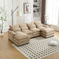 Chenille Fabric Oversized Four-Seater, U-shaped Combination Sofa