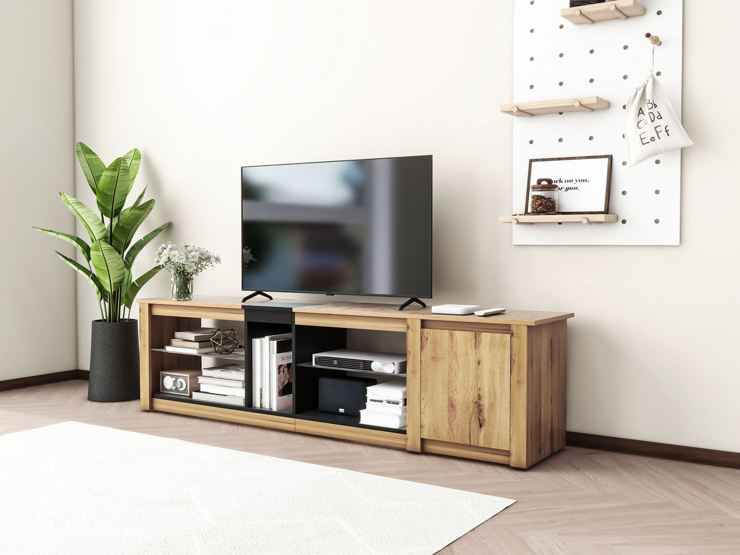 Modern TV Stand with LED Light For up to 80'' TV's