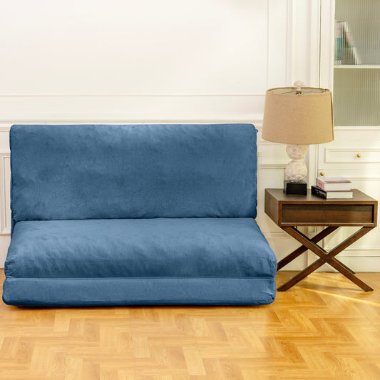 Large Folding Mattress Sofa Bean Bag Bed, Blue