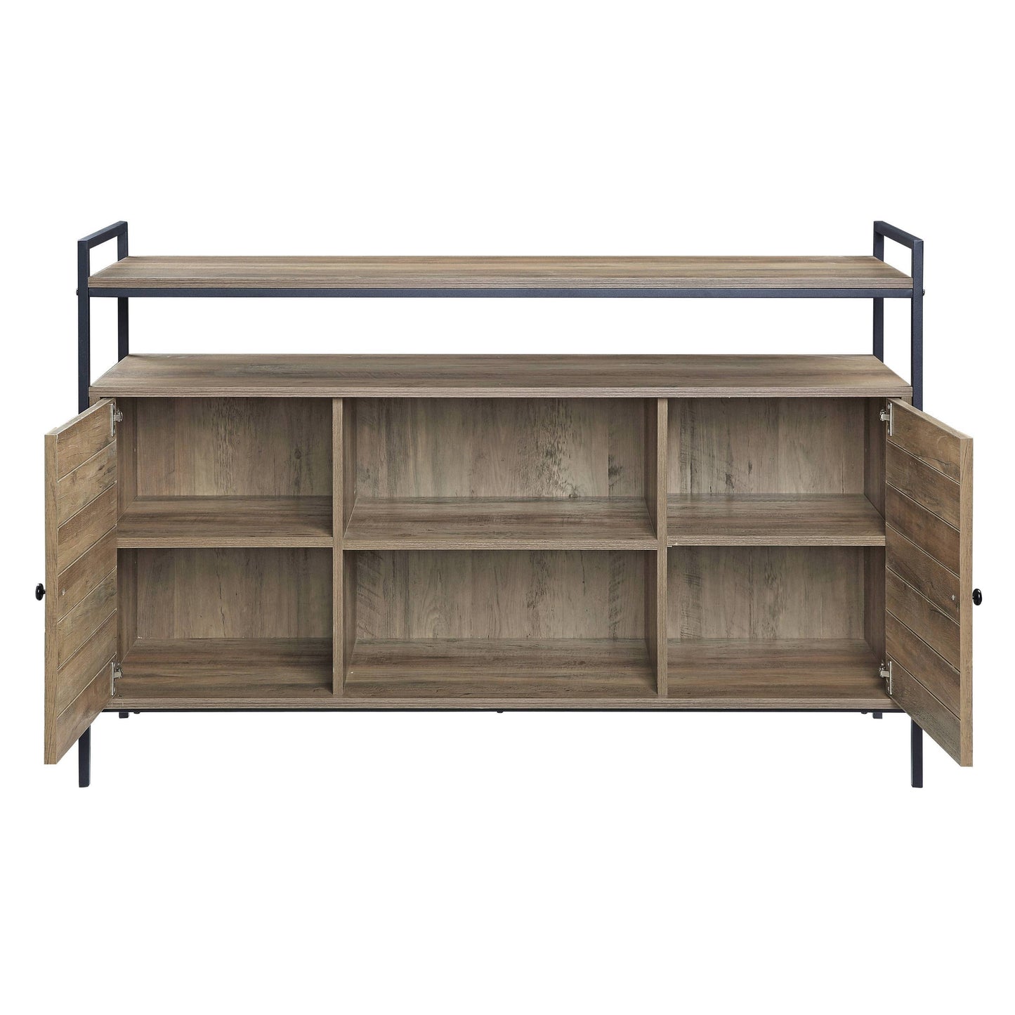 TV Stand in Rustic Oak & Black Finish For up to 50" TV's