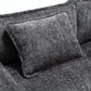 Oversized Boucle Fabric L-Shape Sectional - Movable Pedals with Detachable Armrests