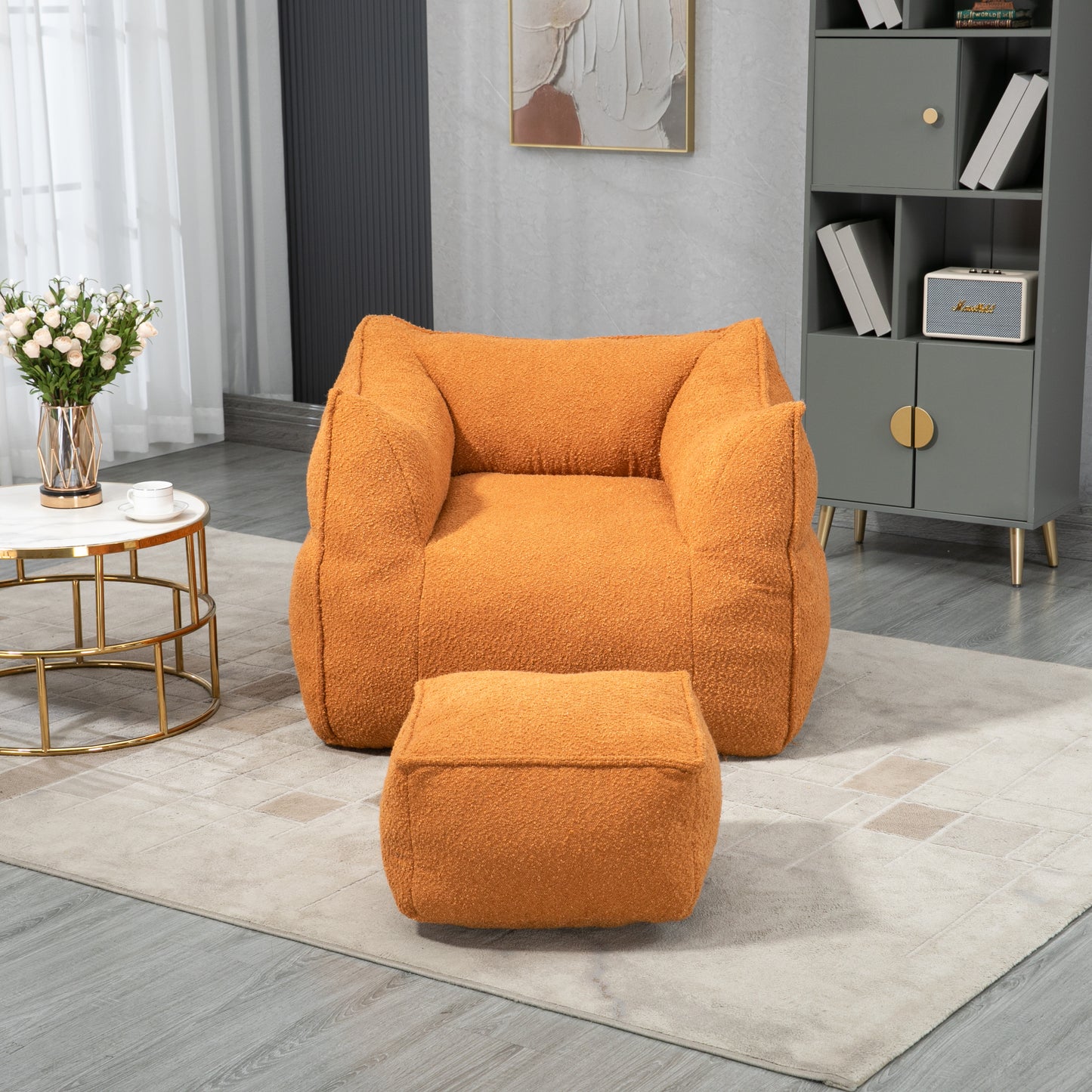 Bean Bag Kids Chair with Footstool