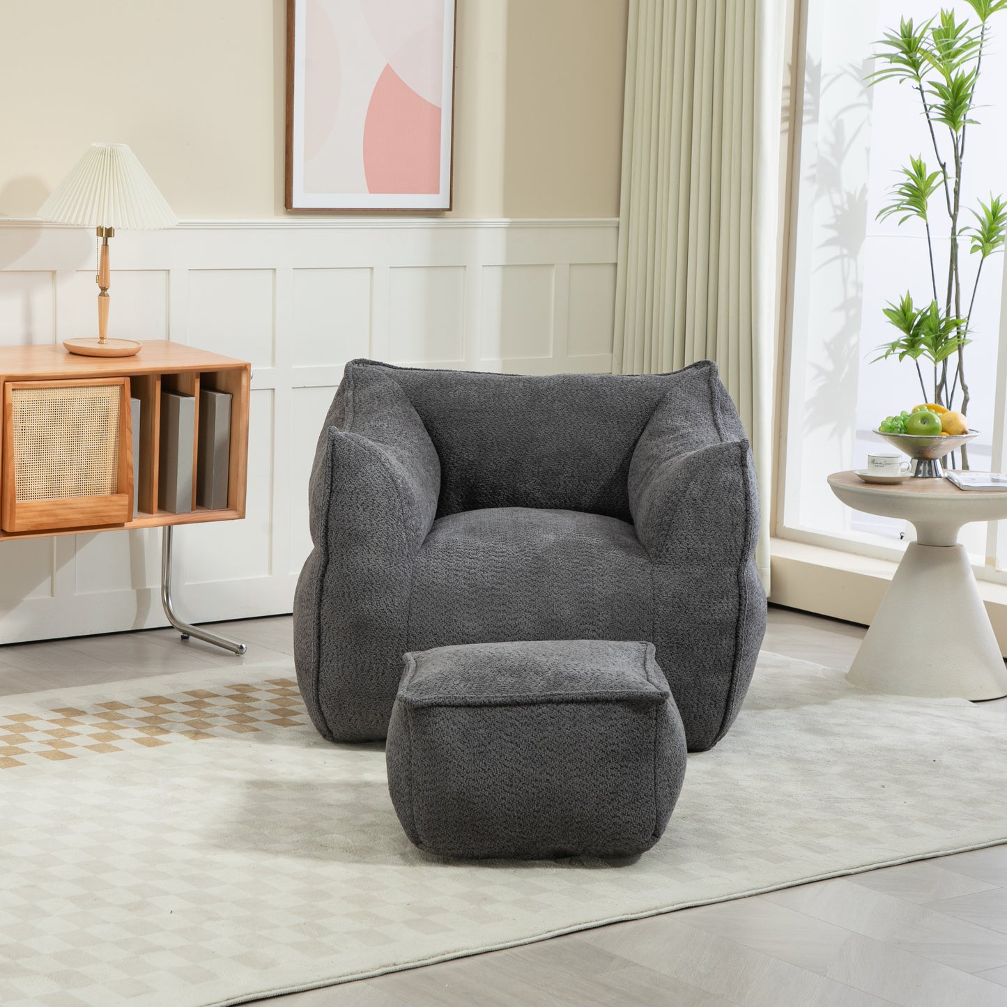 Bean Bag Kids Chair with Footstool