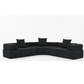 Oversized Semicircular Modular Sofa, Black