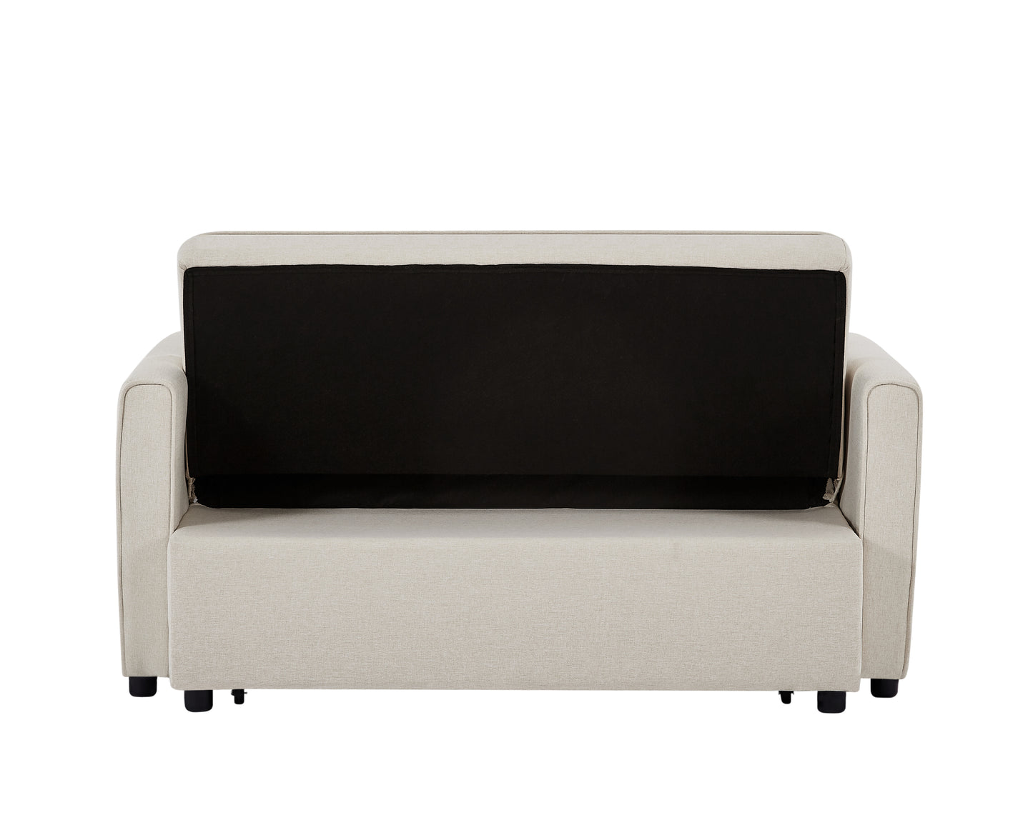 Modern Linen Loveseat Sleeper Sofa with Adjustable Backrest & Pull-Out Bed with 2 Lumbar Pillows