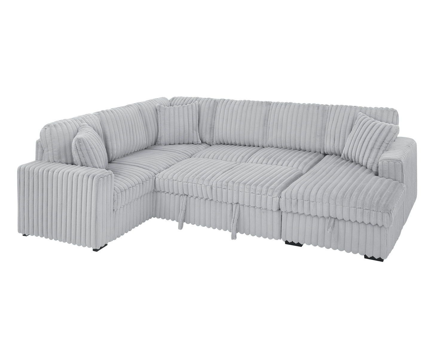 Oversized Corduroy Sectional With USB Charging Ports