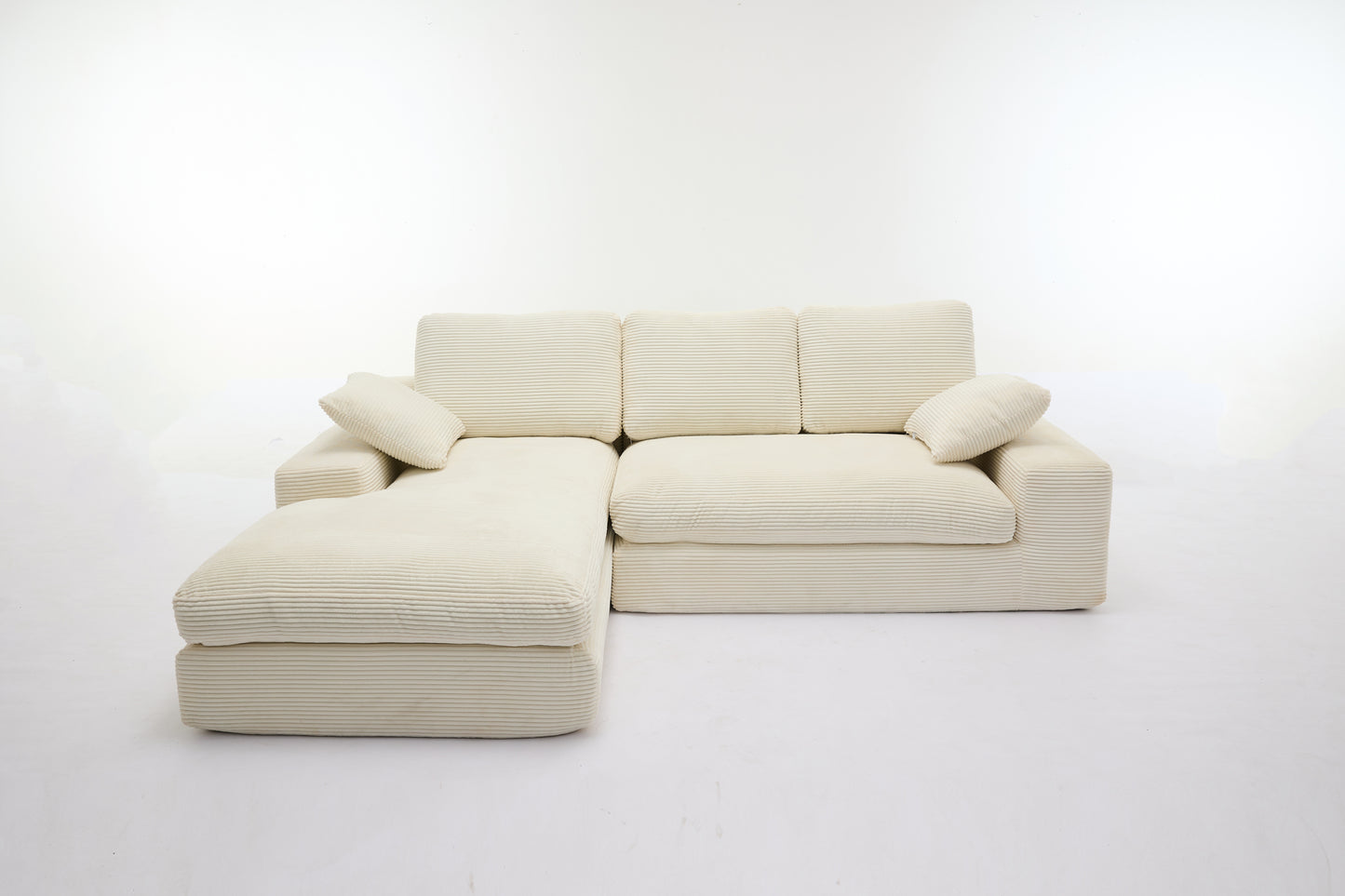 L Shaped 2 - Piece Corduroy Sectional