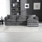 Oversized Boucle Fabric L-Shape Sectional - Movable Pedals with Detachable Armrests