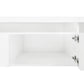 ON-TREND Unique Design TV Stand with 2 Glass Shelves, Ample Storage Space Media Console for TVs Up to 105", Versatile TV Cabinet with LED Color Changing Lights for Living Room, White