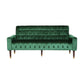 Velvet Straight Sofa With Square Arms