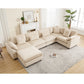 Oversized Corduroy Cloud Sectional Sofa with Plush Ottoman