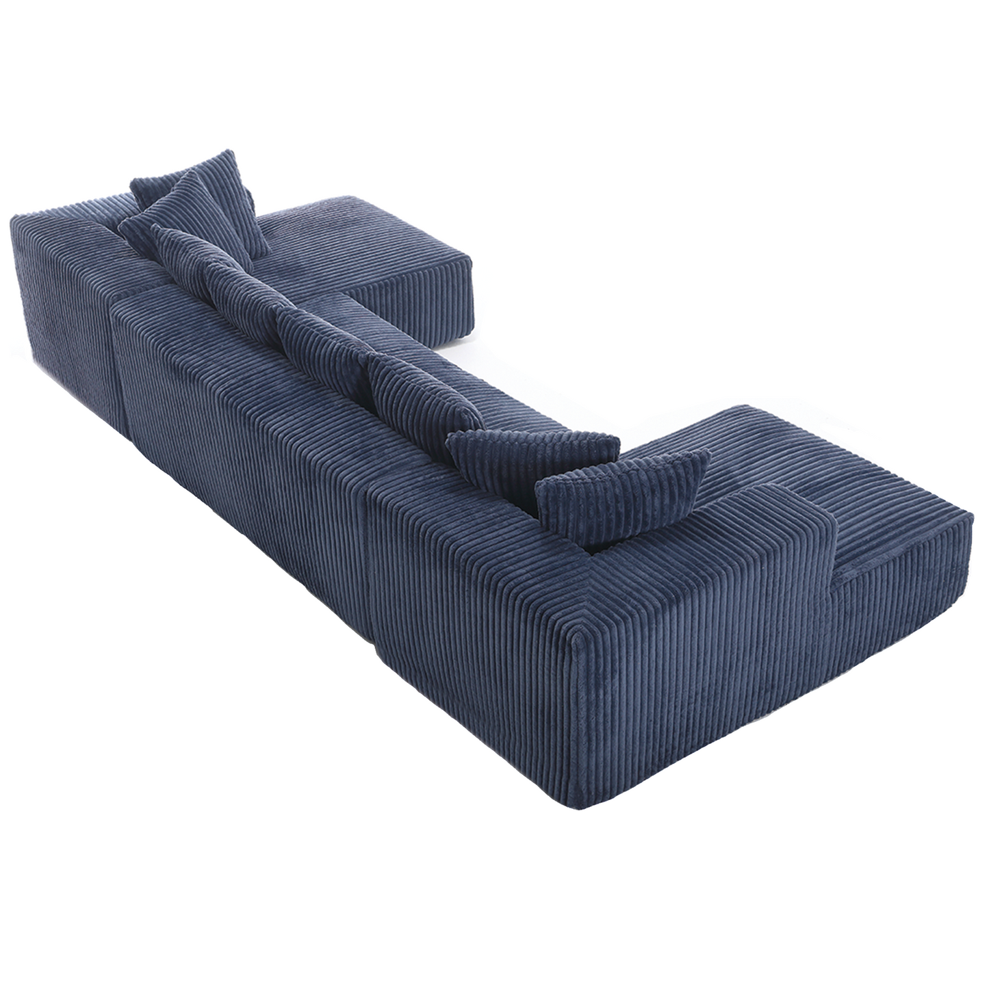 Corduroy L-Shaped Modular Sectional Sofa with Chaise