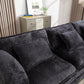 Oversized Boucle Fabric L-Shape Sectional - Movable Pedals with Detachable Armrests