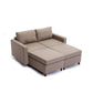 2-Seat Modular Sectional Sofa with 2 Ottomans