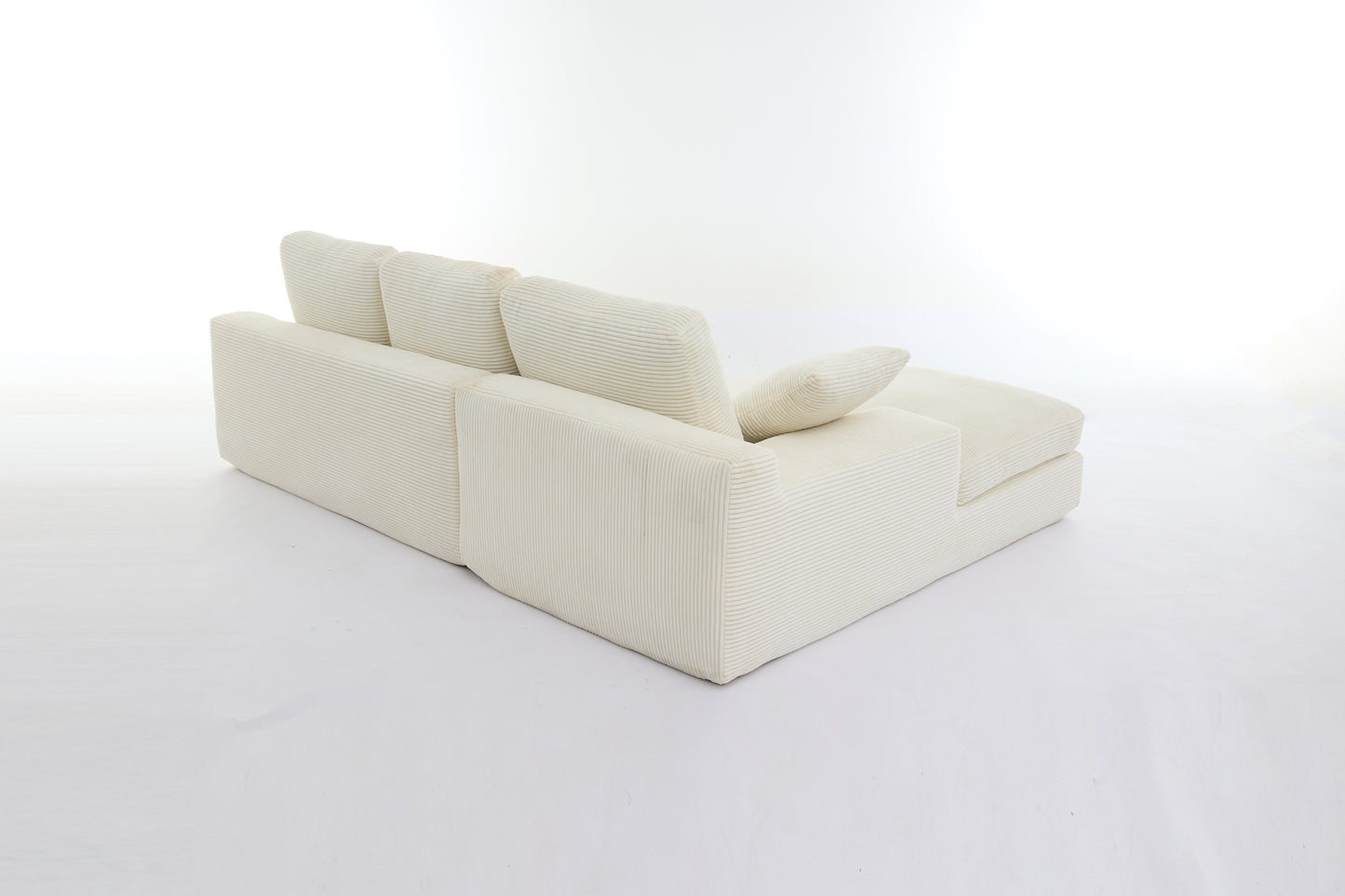 L Shaped 2 - Piece Corduroy Sectional