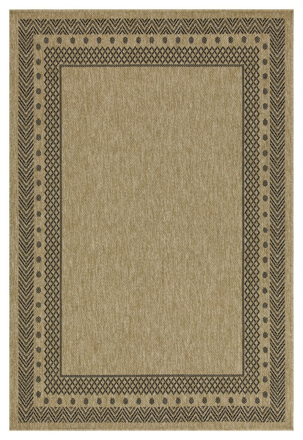 5 ft. 3 in. x 7 ft. 3 in. Jute/Black Indoor-Outdoor Area Rug