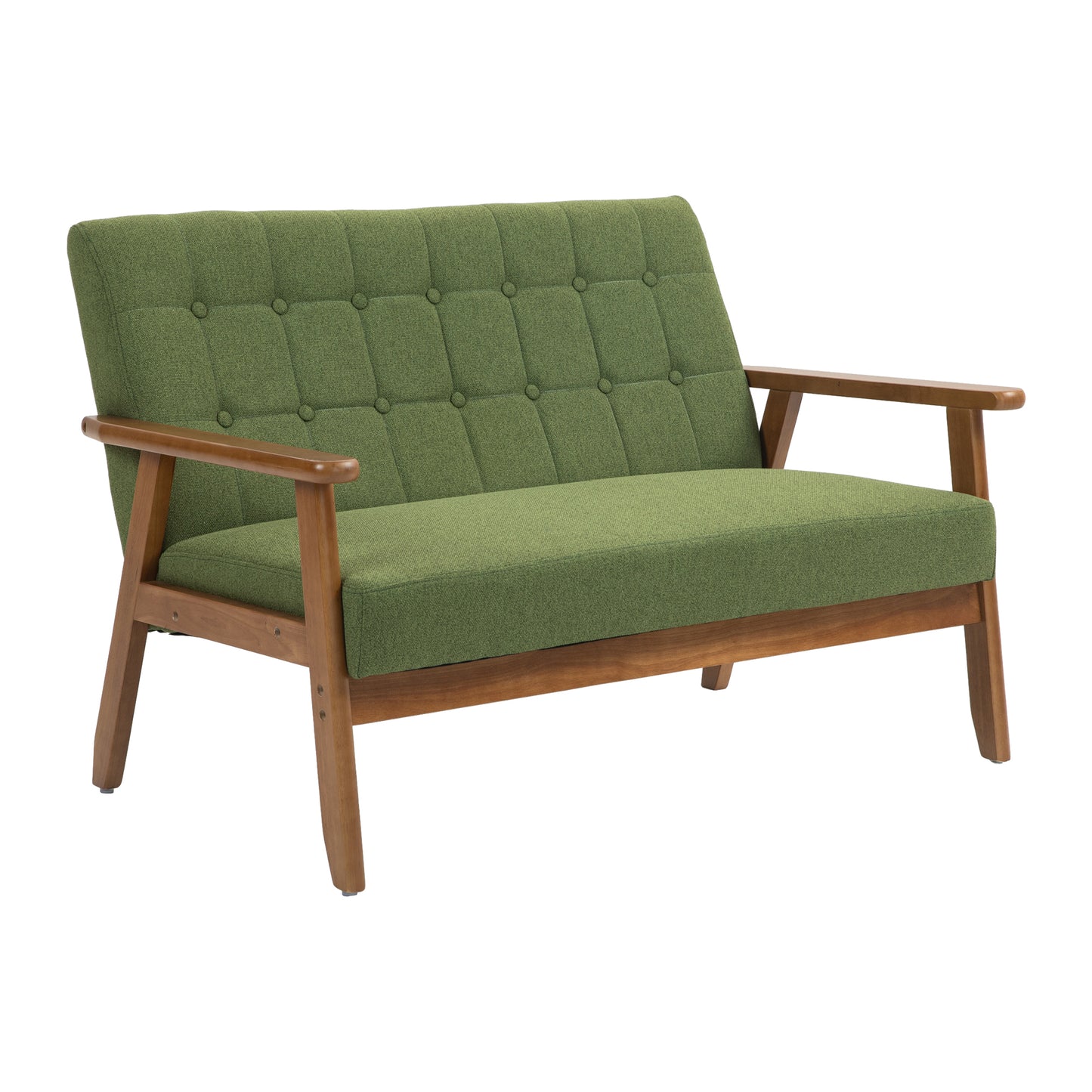 Mid-Century Modern Solid Loveseat Sofa