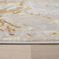 Luxury Area Rug in Beige and Gray with Gold Circles Abstract Design