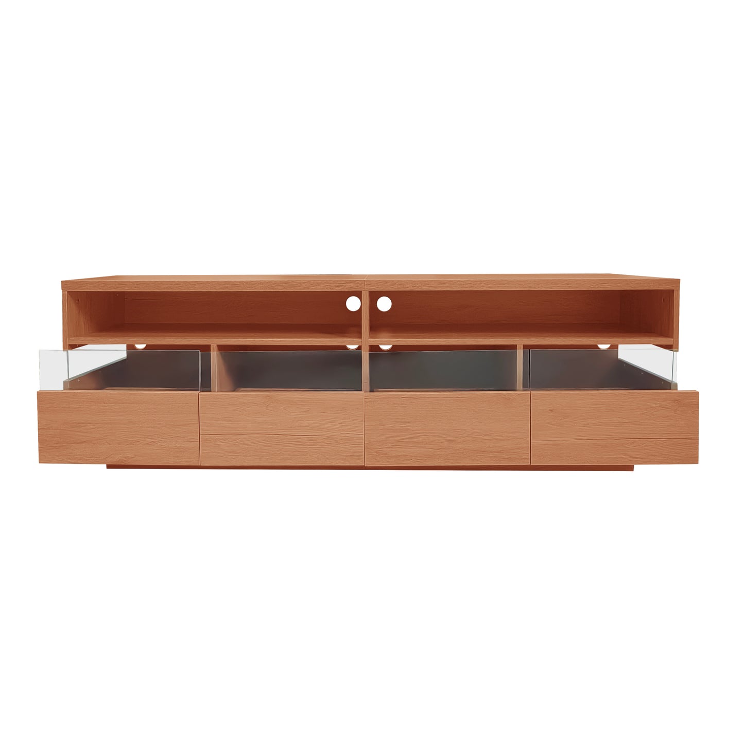 Modern TV Stand with 4 Drawers & 2 Open Cabinets For up to 75" TV's